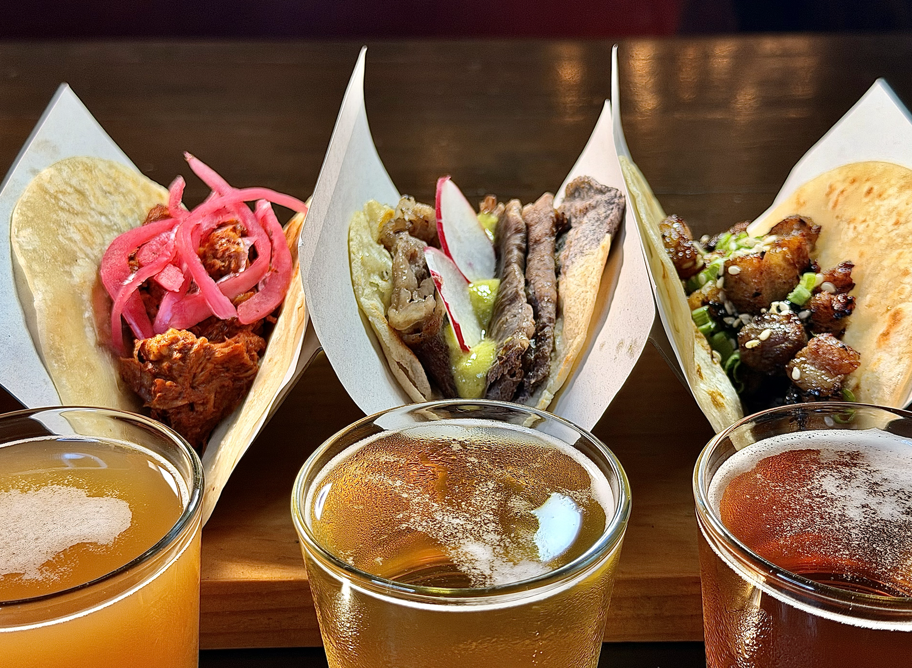 Beer Flight + 3 Tacos